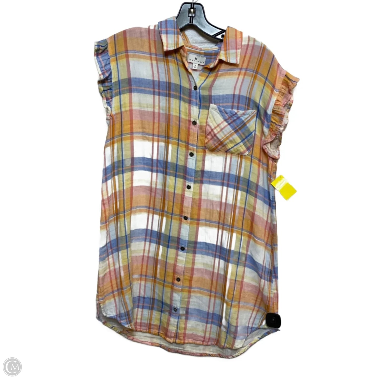 Dress Casual Short By True Craft In Blue & Orange, Size: S