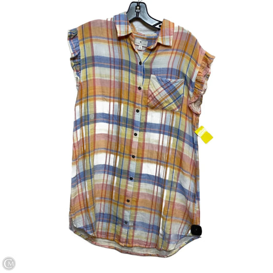 Dress Casual Short By True Craft In Blue & Orange, Size: S