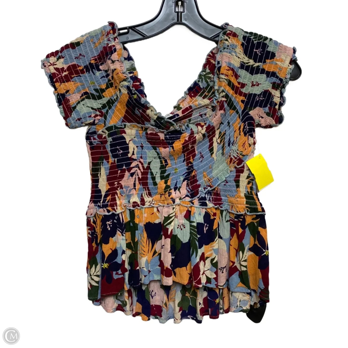 Top Short Sleeve By Patrons of Peace In Blue & Red, Size: S