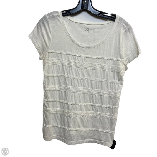 Top Short Sleeve By Loft In White, Size: S
