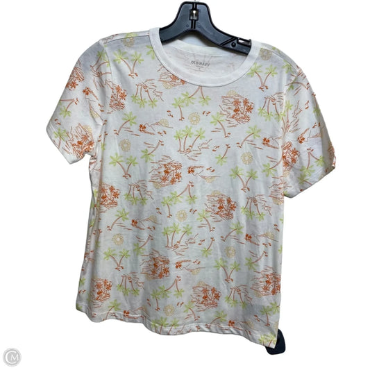 Top Short Sleeve By Old Navy In Orange & White, Size: S