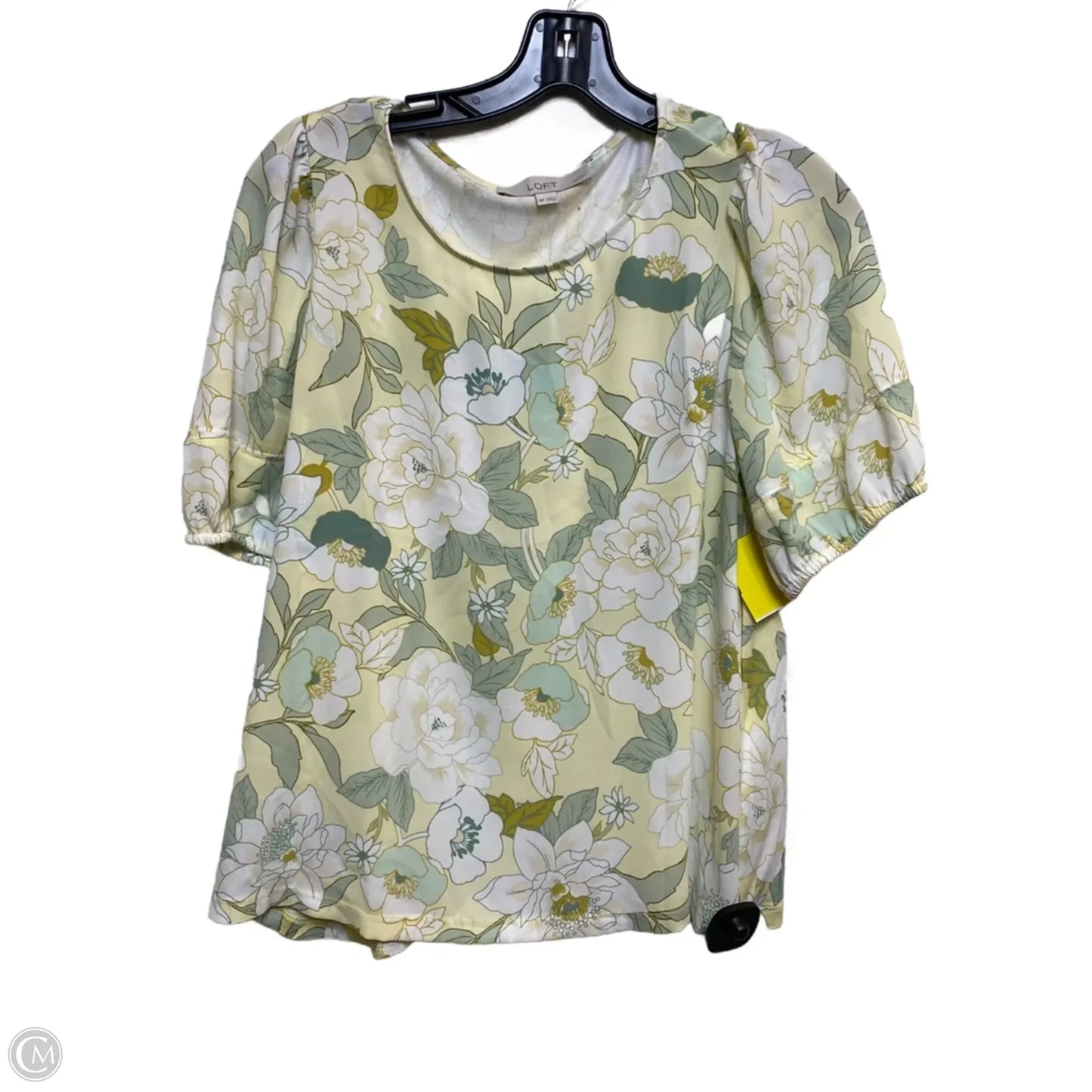 Top Short Sleeve By Loft In Green & Yellow, Size: Mp