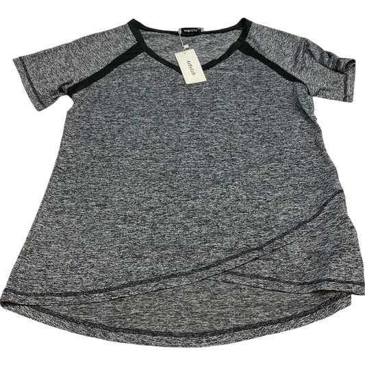 Athletic Top Short Sleeve By AxByCzD In Grey, Size: 2x