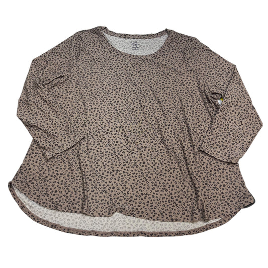 Top Long Sleeve By Pink Rose In Animal Print, Size: 2x