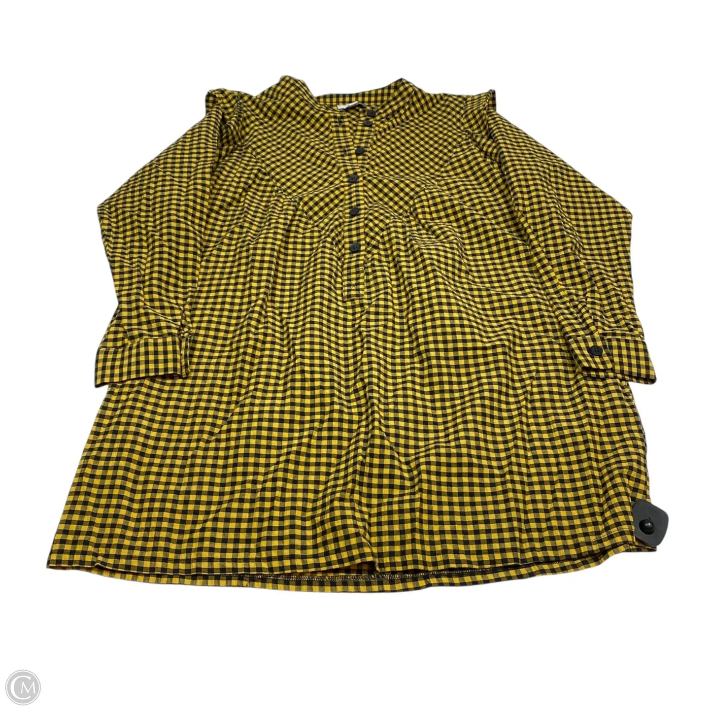 Dress Casual Short By Topshop In Black & Yellow, Size: S