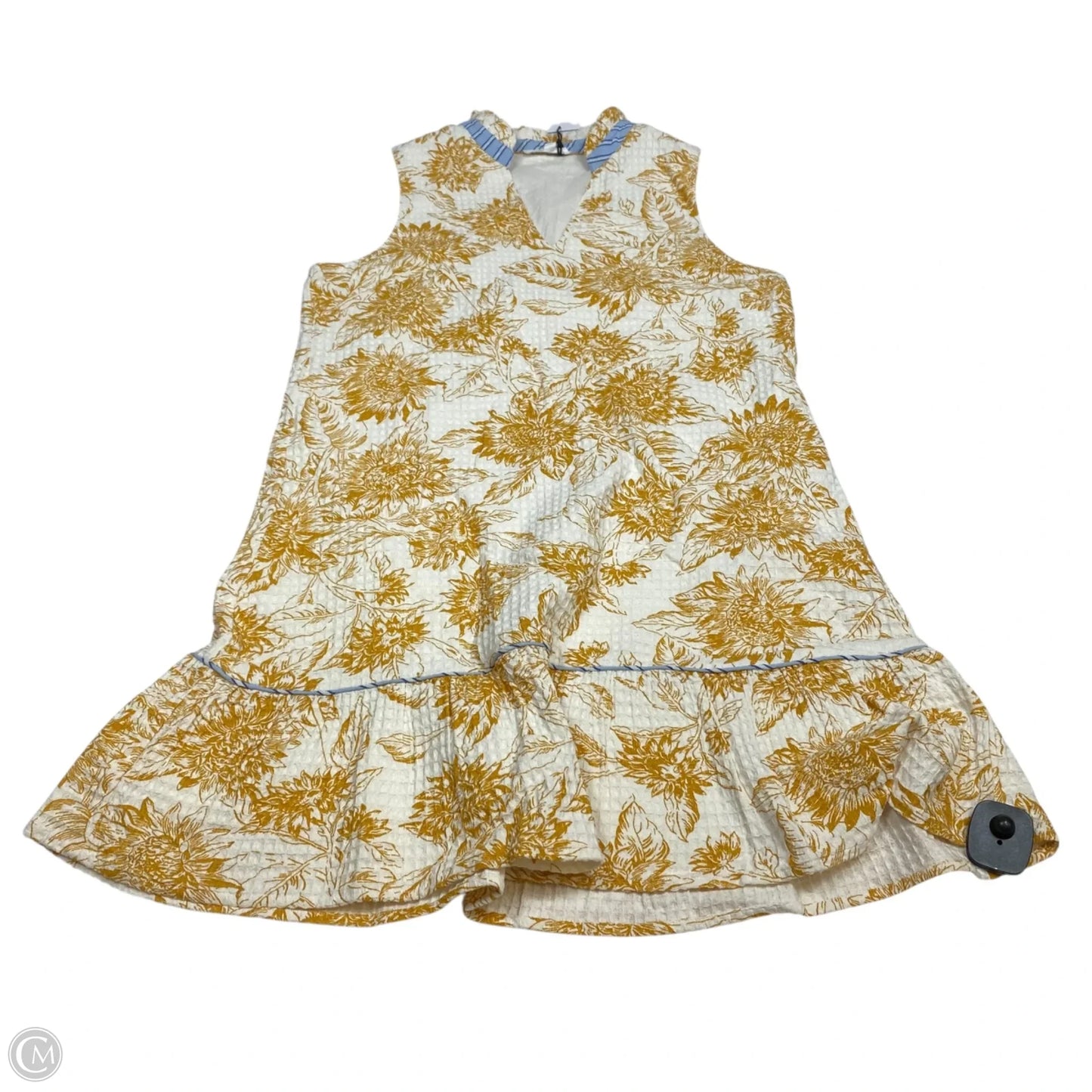 Dress Casual Short By Thml In White & Yellow, Size: S