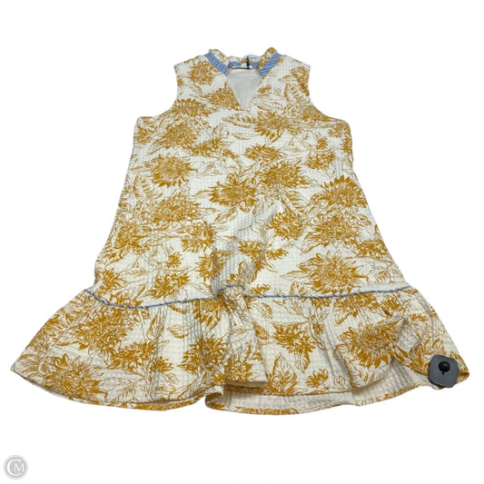 Dress Casual Short By Thml In White & Yellow, Size: S