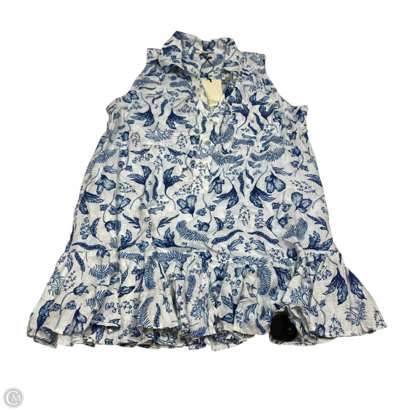 Dress Casual Short By Elan In Blue & White, Size: S