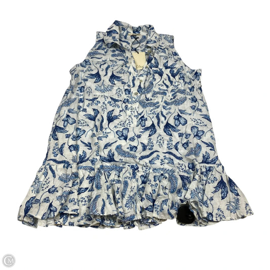 Dress Casual Short By Elan In Blue & White, Size: S