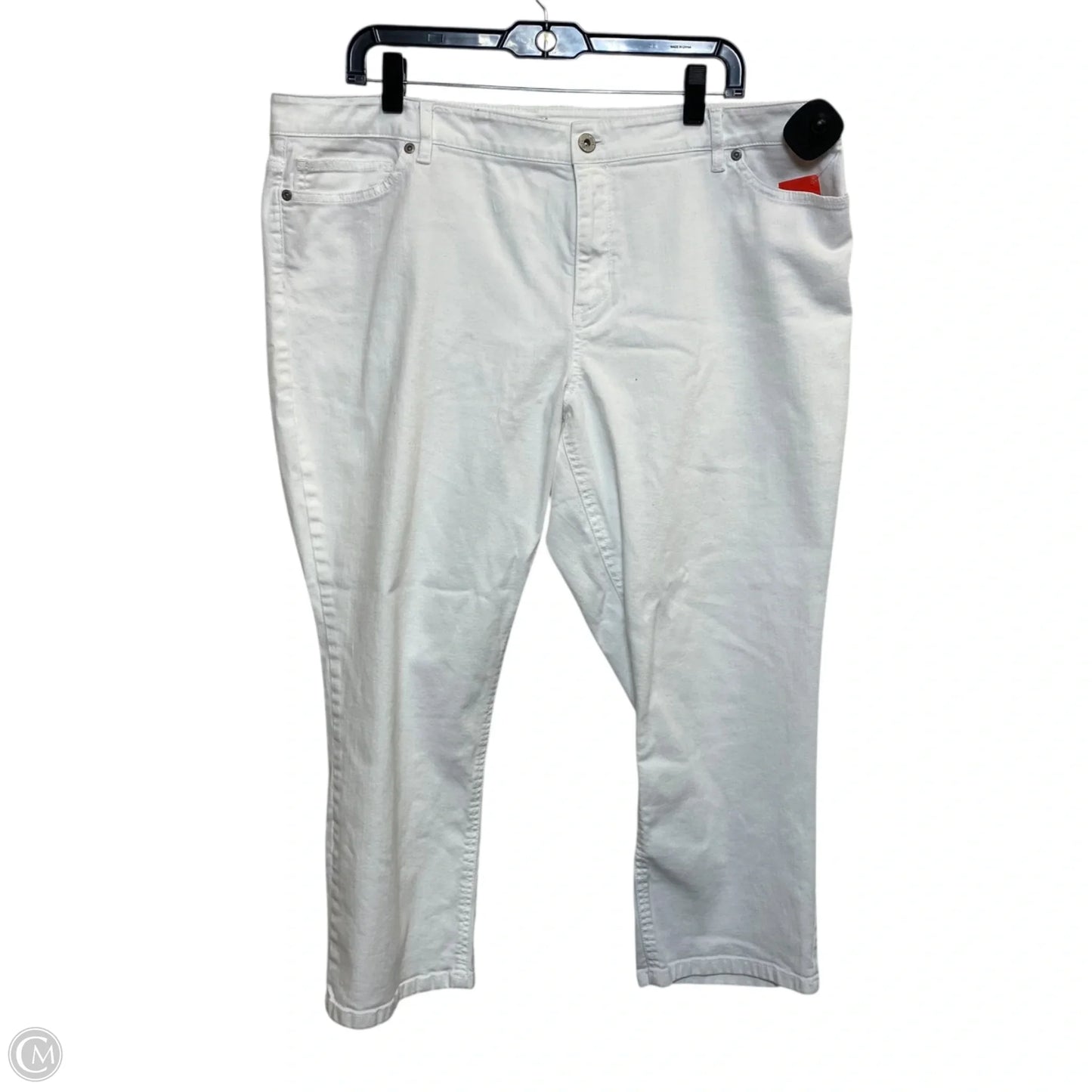 Jeans Cropped By J. Jill In White Denim, Size: 18