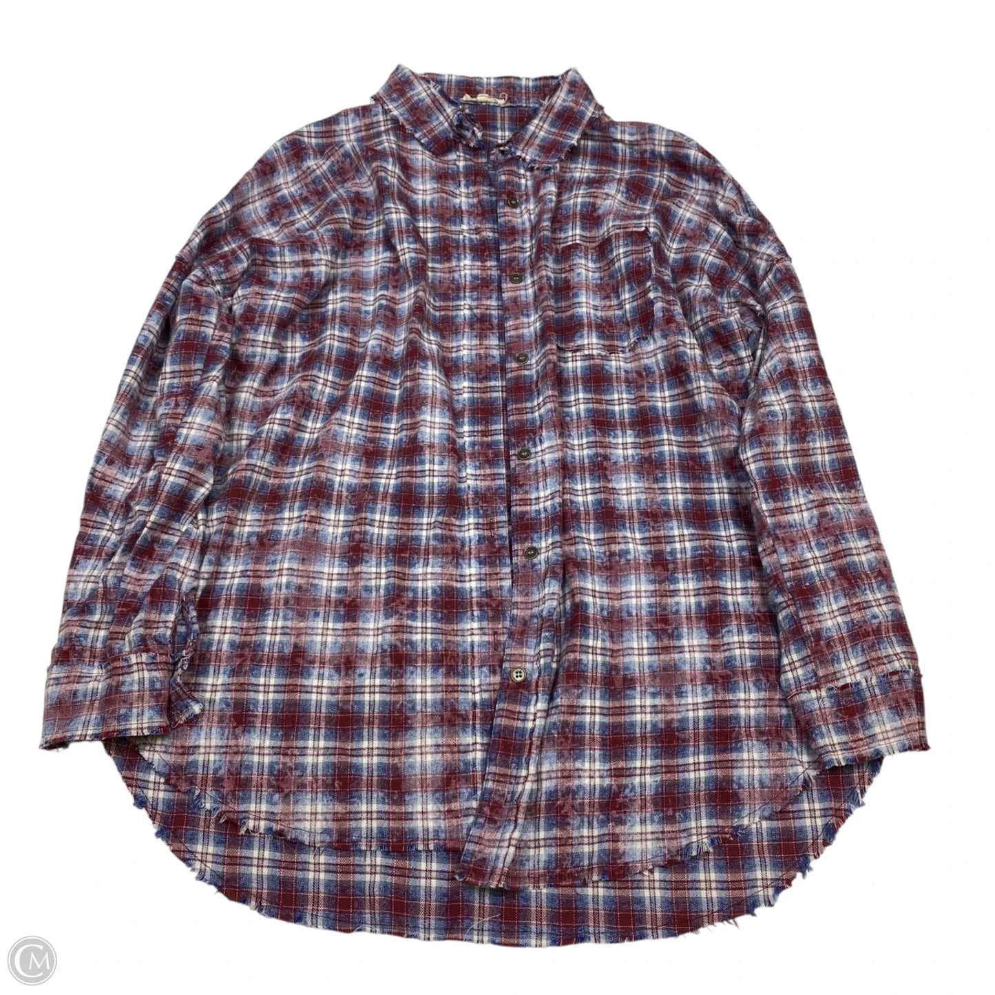 Top Long Sleeve By La Miel In Blue & Red, Size: L