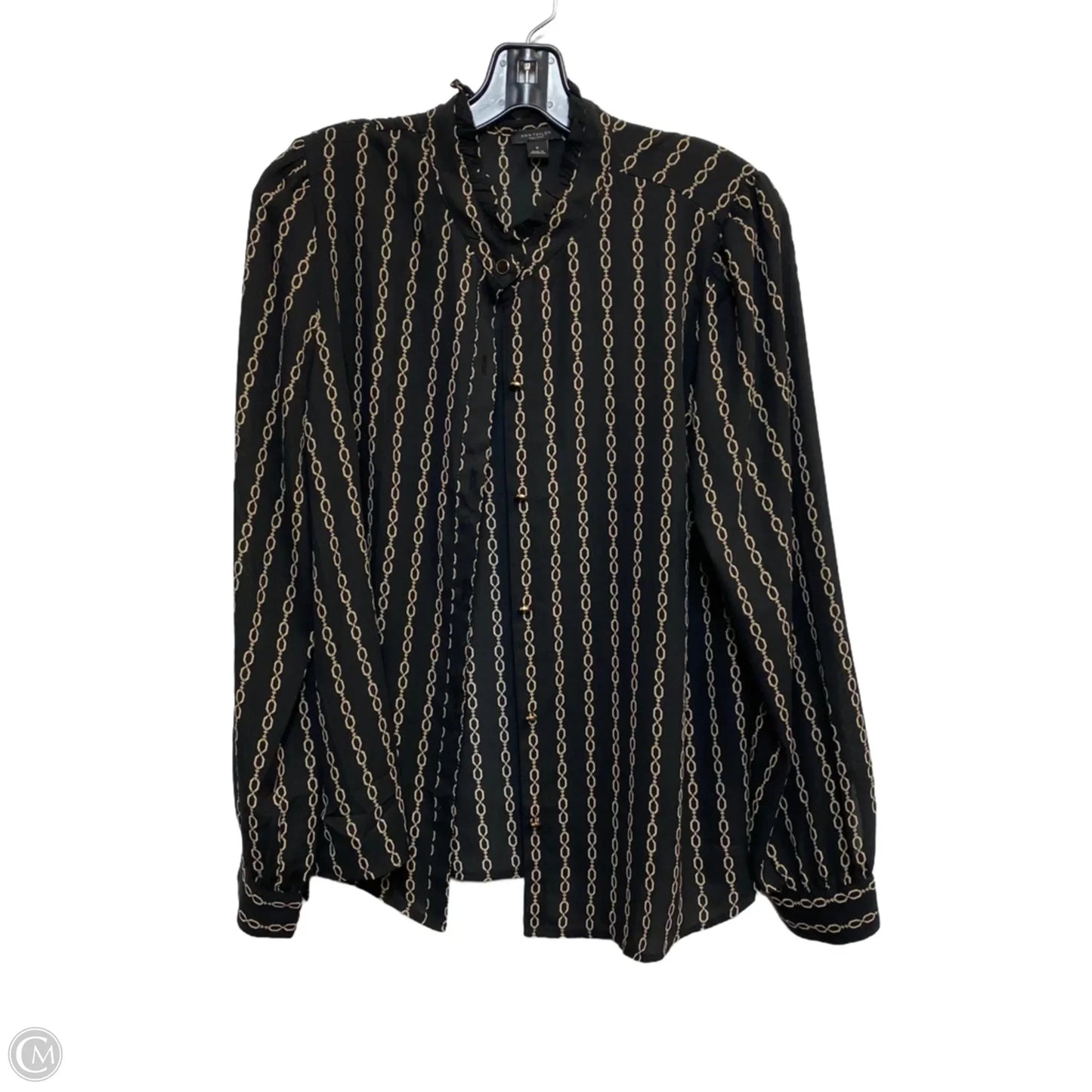 Top Long Sleeve By Ann Taylor In Black, Size: M