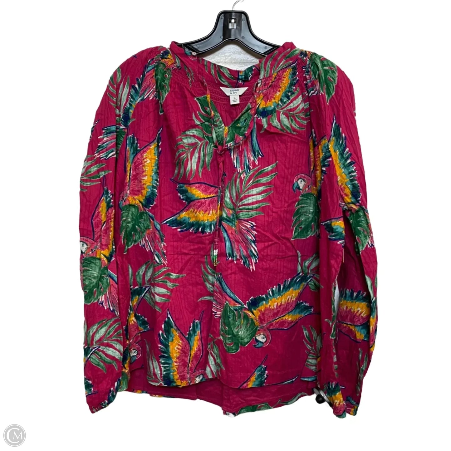 Top Long Sleeve By Crown And Ivy In Pink, Size: L