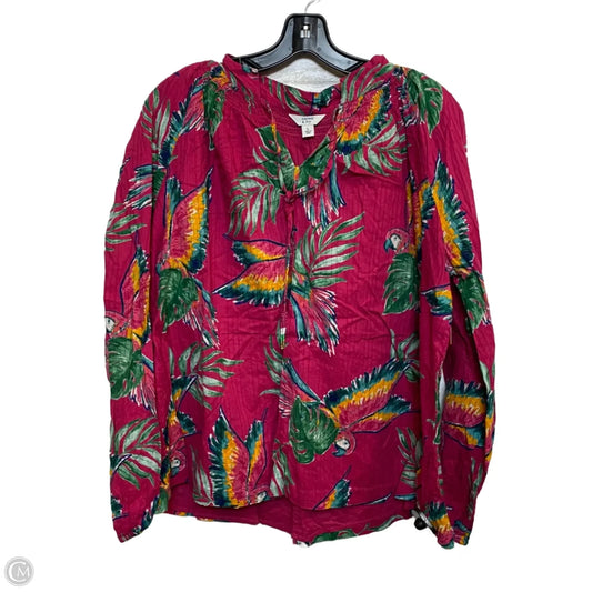 Top Long Sleeve By Crown And Ivy In Pink, Size: L