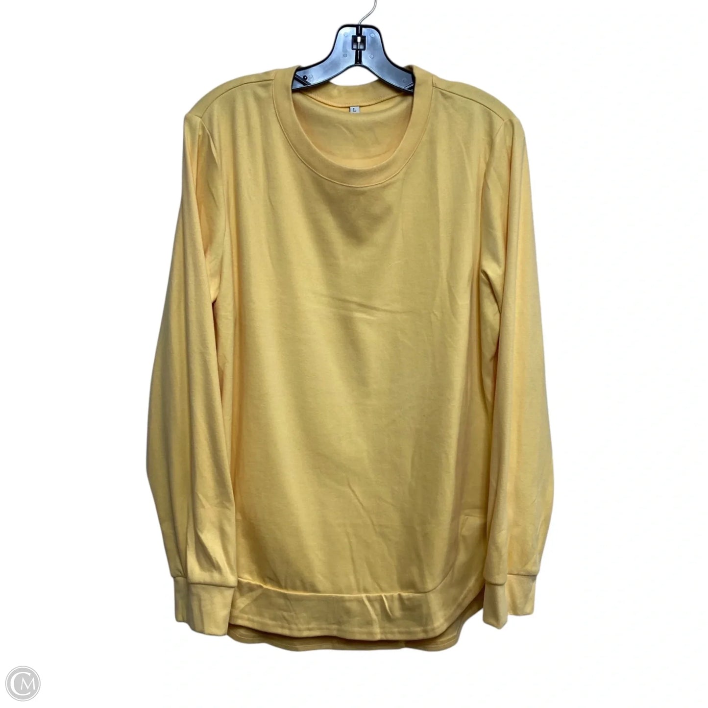 Top Long Sleeve Basic By Cmf In Yellow, Size: L