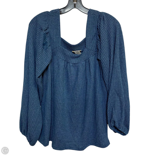 Top Long Sleeve By Bibi In Blue, Size: S