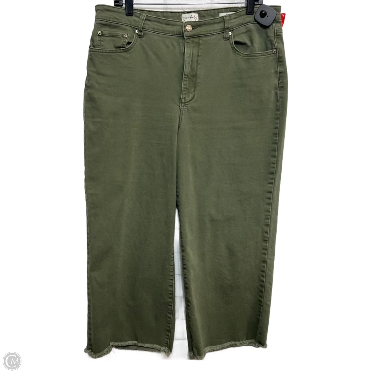 Jeans Wide Leg By Wonderly In Green Denim, Size: 14
