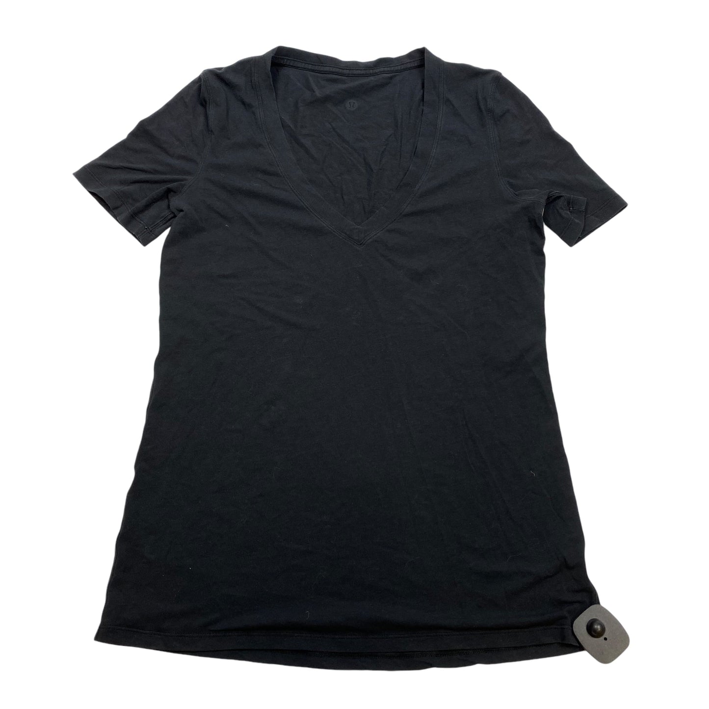 Athletic Top Short Sleeve By Lululemon In Black, Size: S