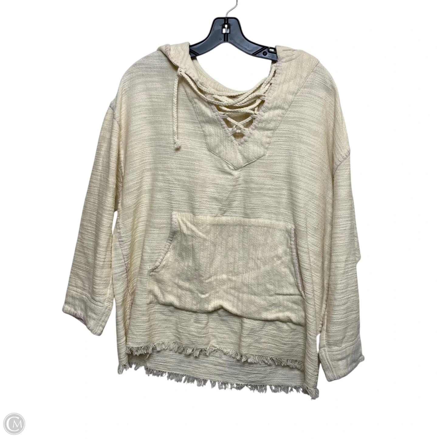 Sweatshirt Hoodie By Urban Expressions In Cream, Size: M