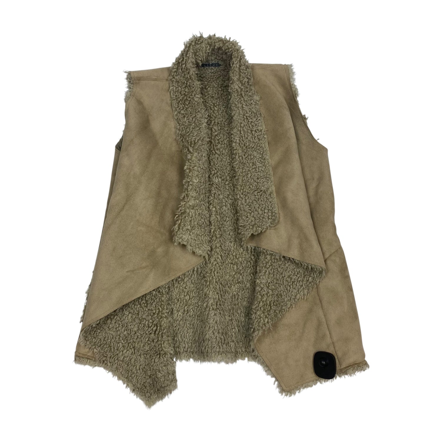 Vest Faux Fur & Sherpa By Velvet In Tan, Size: S