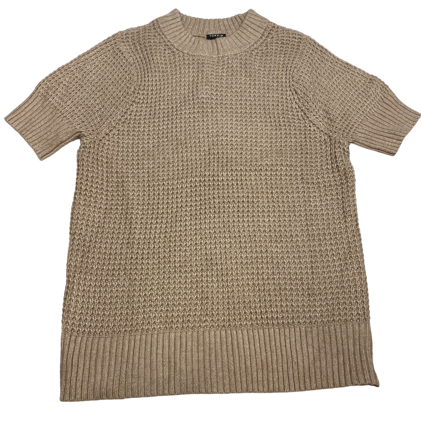 Sweater Short Sleeve By Torrid In Tan, Size: L