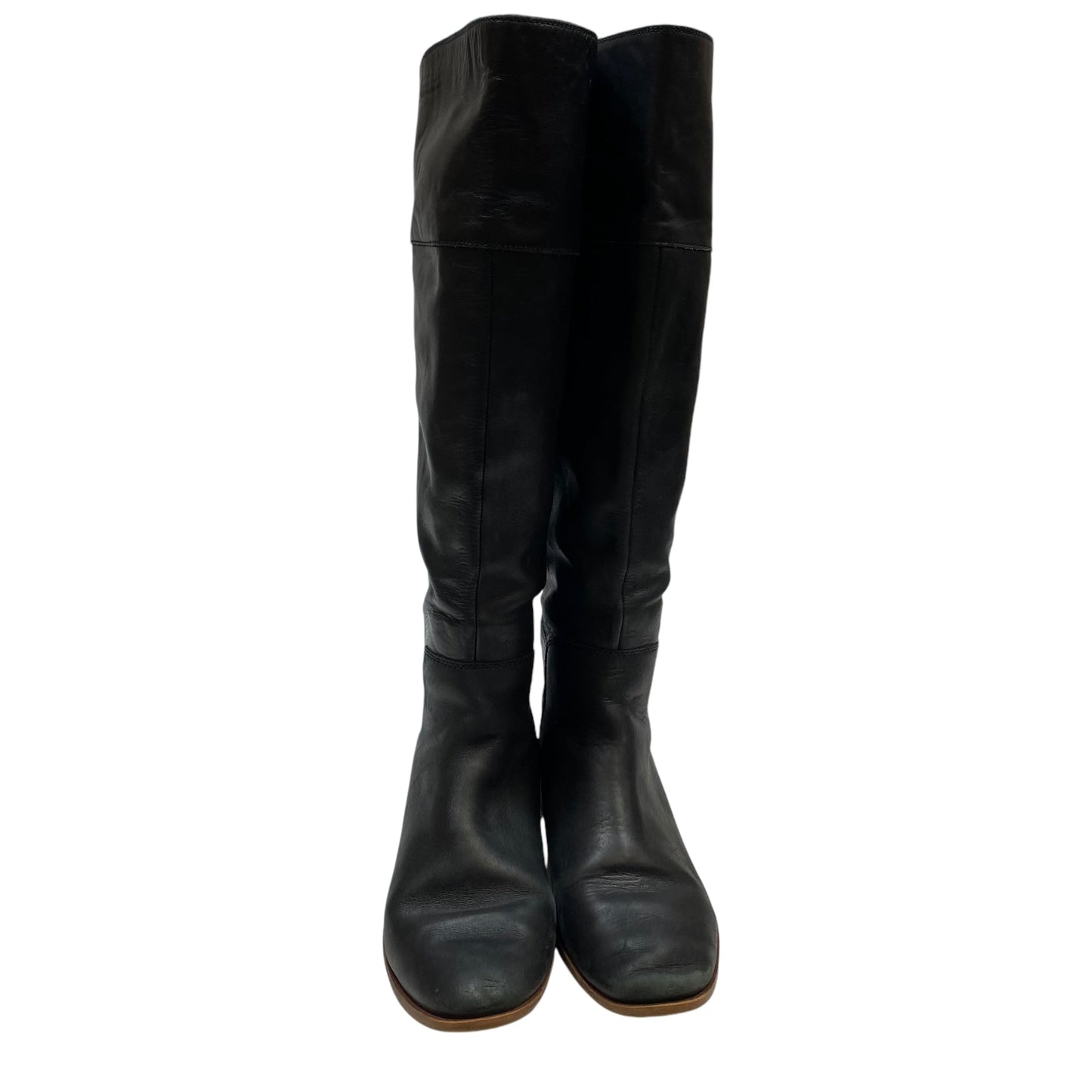 Boots Leather By Franco Sarto In Black, Size: 9.5