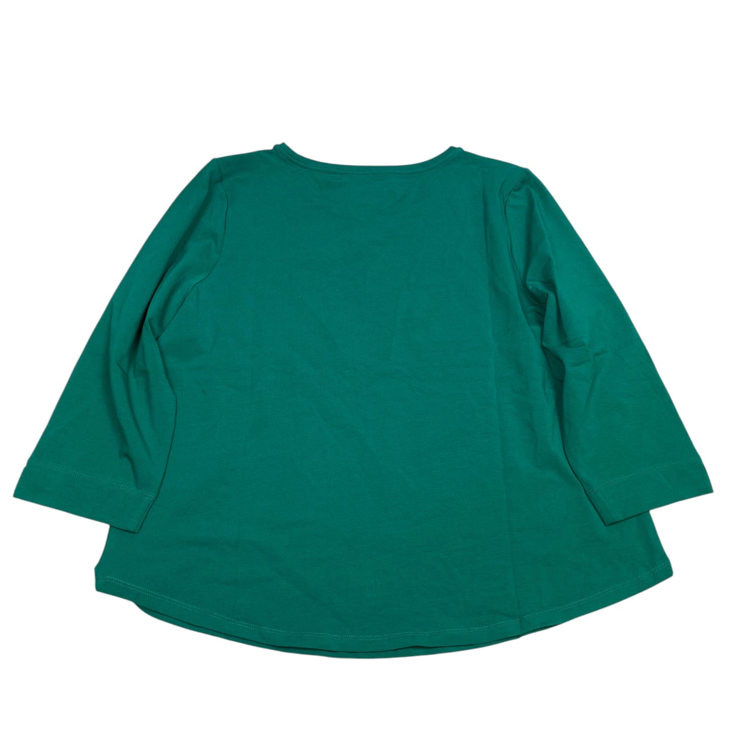 Top 3/4 Sleeve Basic By Chicos In Green, Size: Xl