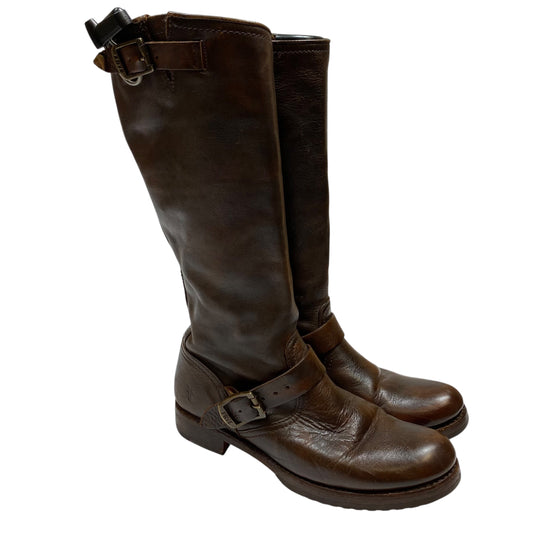 Boots Designer By Frye In Brown, Size: 9.5