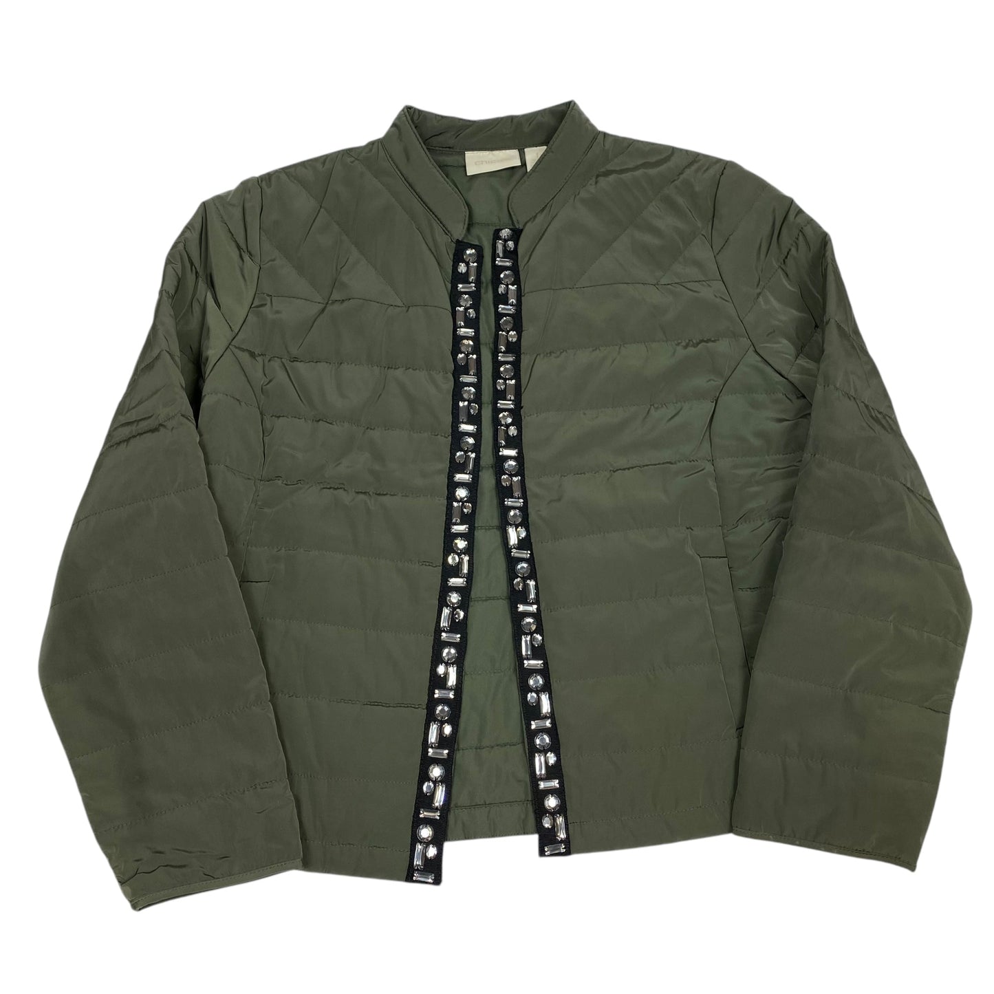 Jacket Puffer & Quilted By Chicos In Green, Size: M