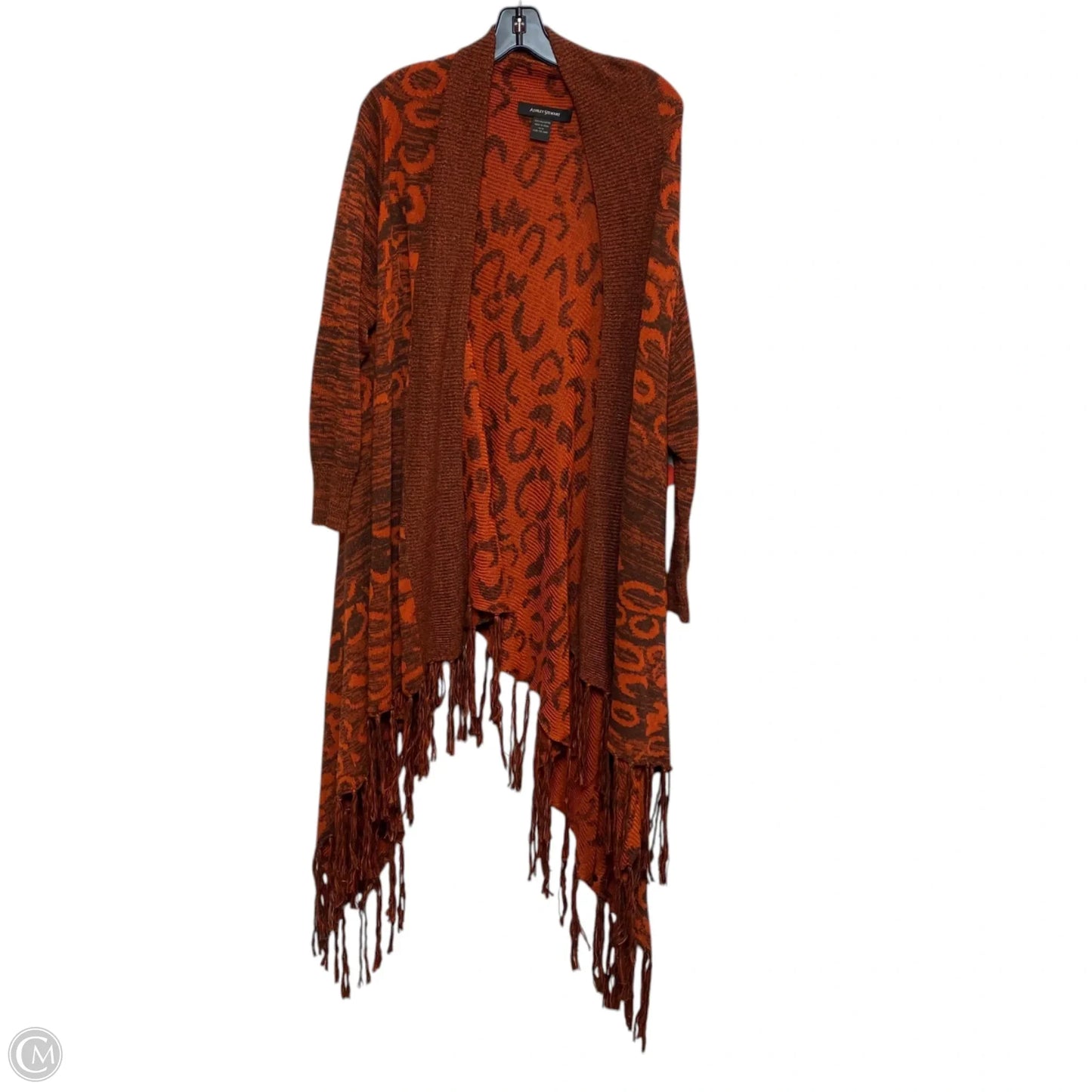 Sweater Cardigan By Ashley Stewart In Orange, Size: L