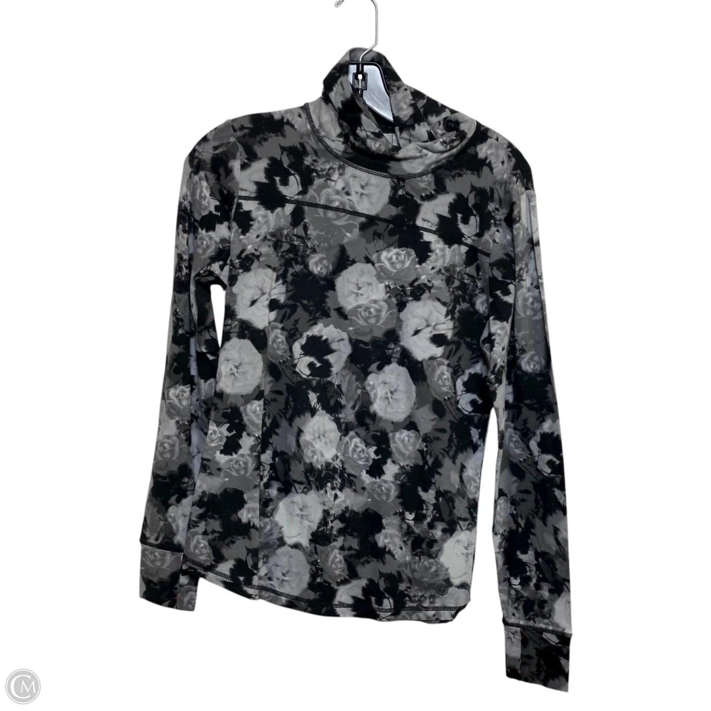 Athletic Top Long Sleeve Collar By Talbots In Black & Grey, Size: S