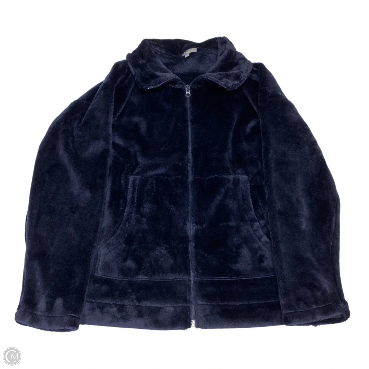 Jacket Faux Fur & Sherpa By Talbots In Navy, Size: S