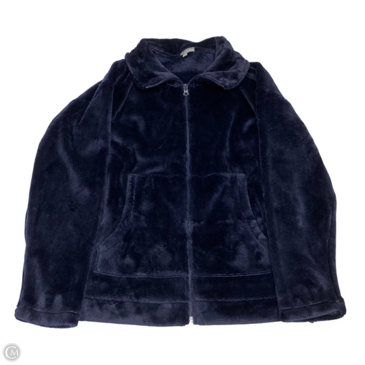 Jacket Faux Fur & Sherpa By Talbots In Navy, Size: S
