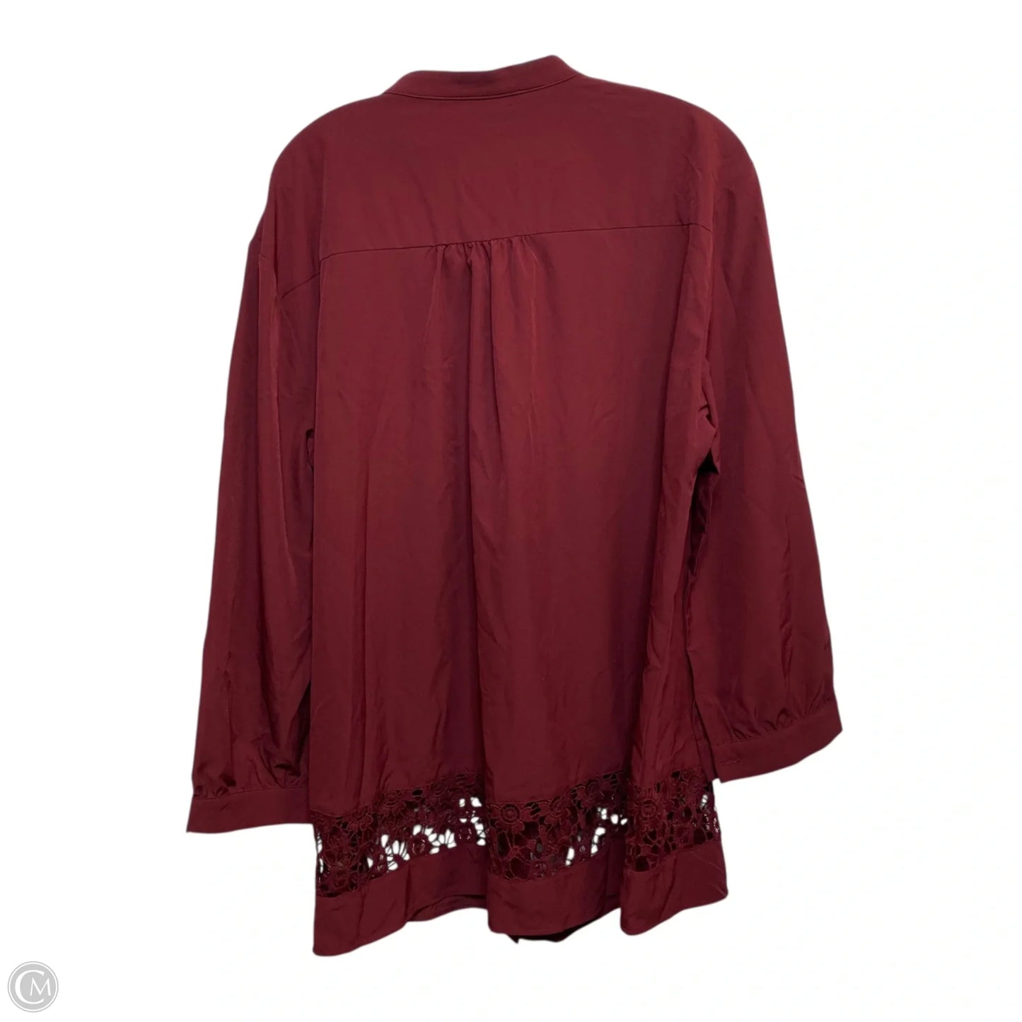 Top Long Sleeve By Cmf In Red, Size: Xxl