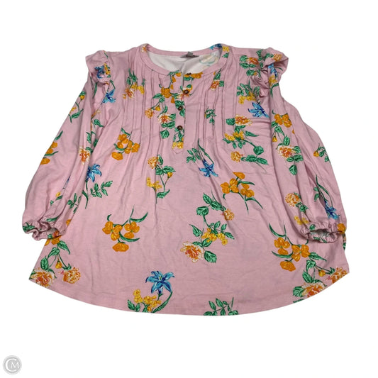 Top Long Sleeve By Crown And Ivy In Pink, Size: L