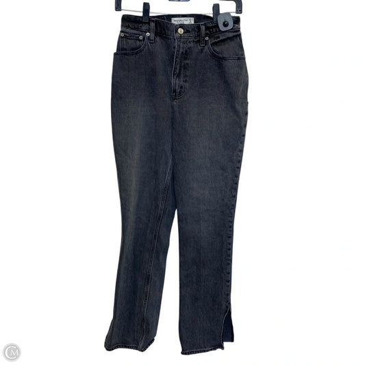 Jeans Straight By Abercrombie And Fitch In Black Denim, Size: 0