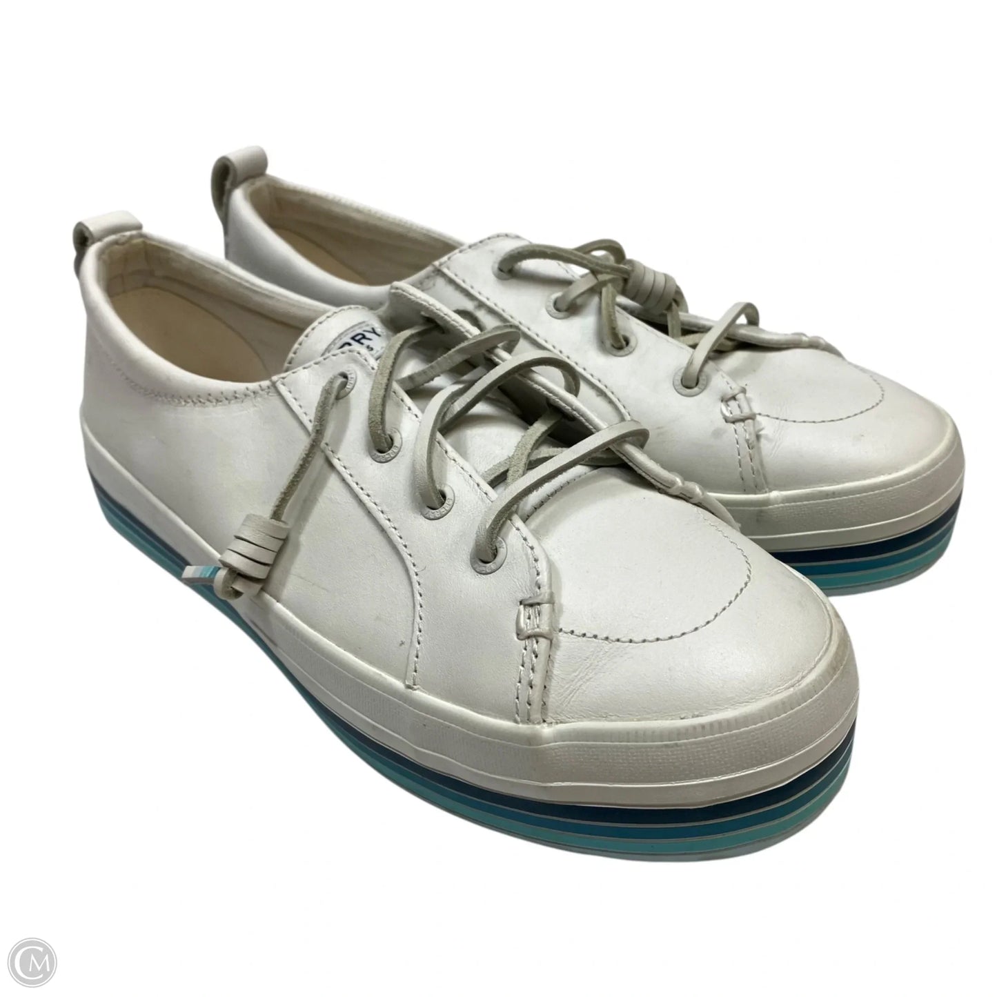 Shoes Sneakers By Sperry In Blue & White, Size: 9