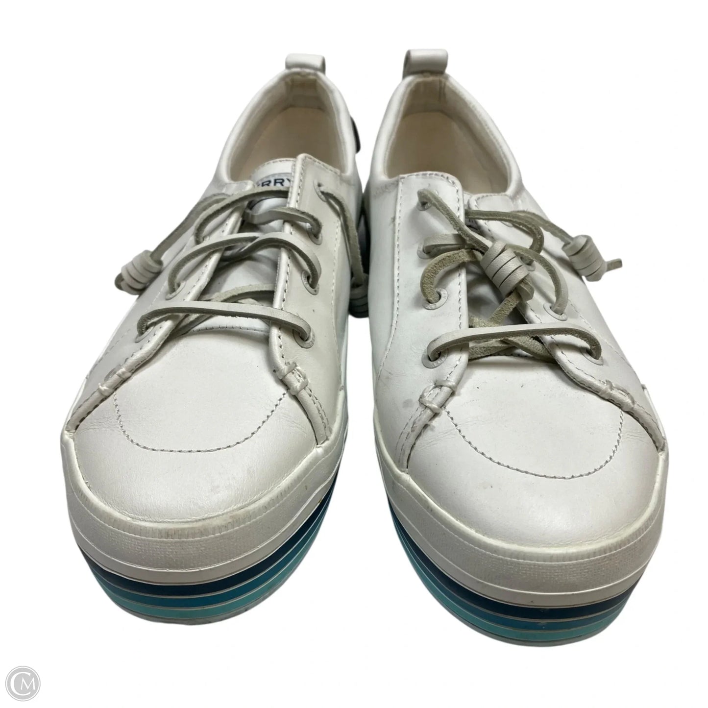 Shoes Sneakers By Sperry In Blue & White, Size: 9