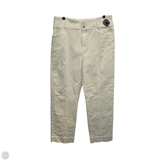 Jeans Straight By Ann Taylor In Cream Denim, Size: 14