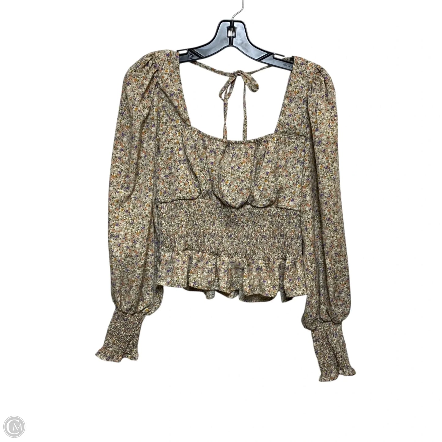 Top Long Sleeve By She + Sky In Tan, Size: M