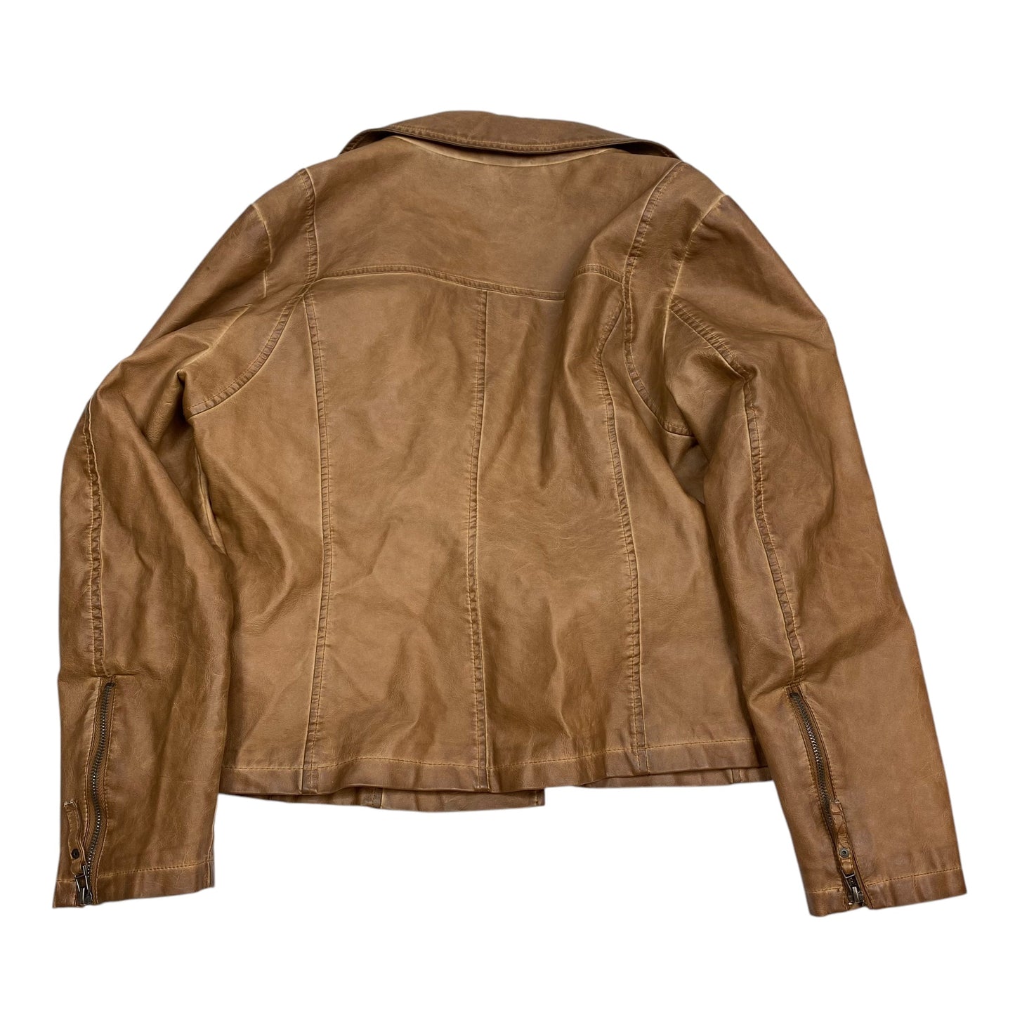 Jacket Moto By Max Studio In Brown, Size: L