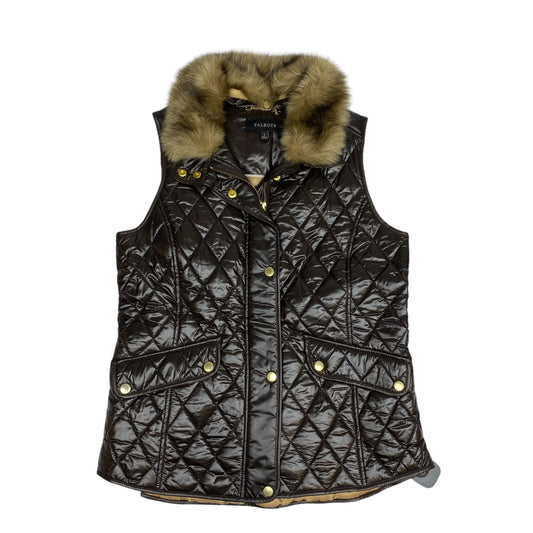 Vest Puffer & Quilted By Talbots In Brown, Size: S