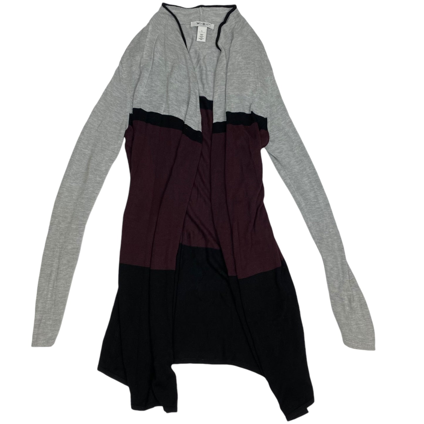 Cardigan By White House Black Market In Grey & Red, Size: L