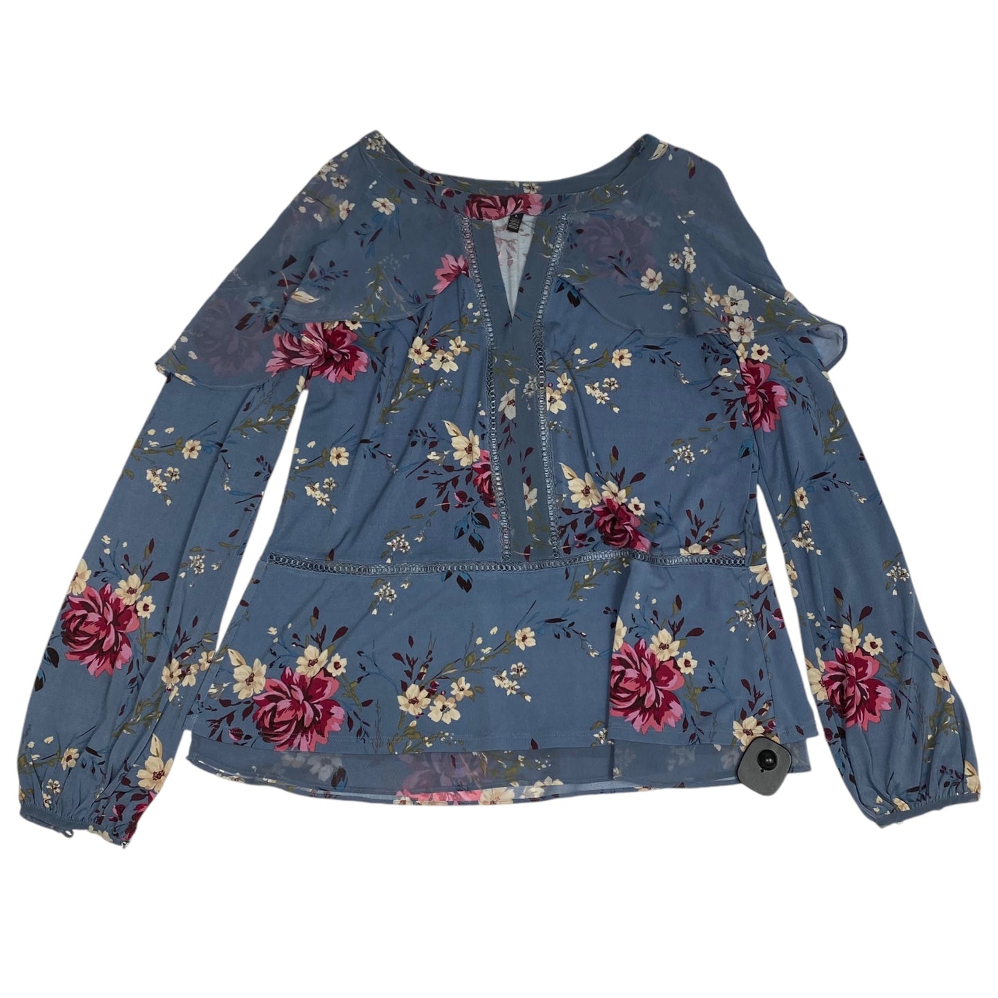 Blouse Long Sleeve By White House Black Market In Blue, Size: L