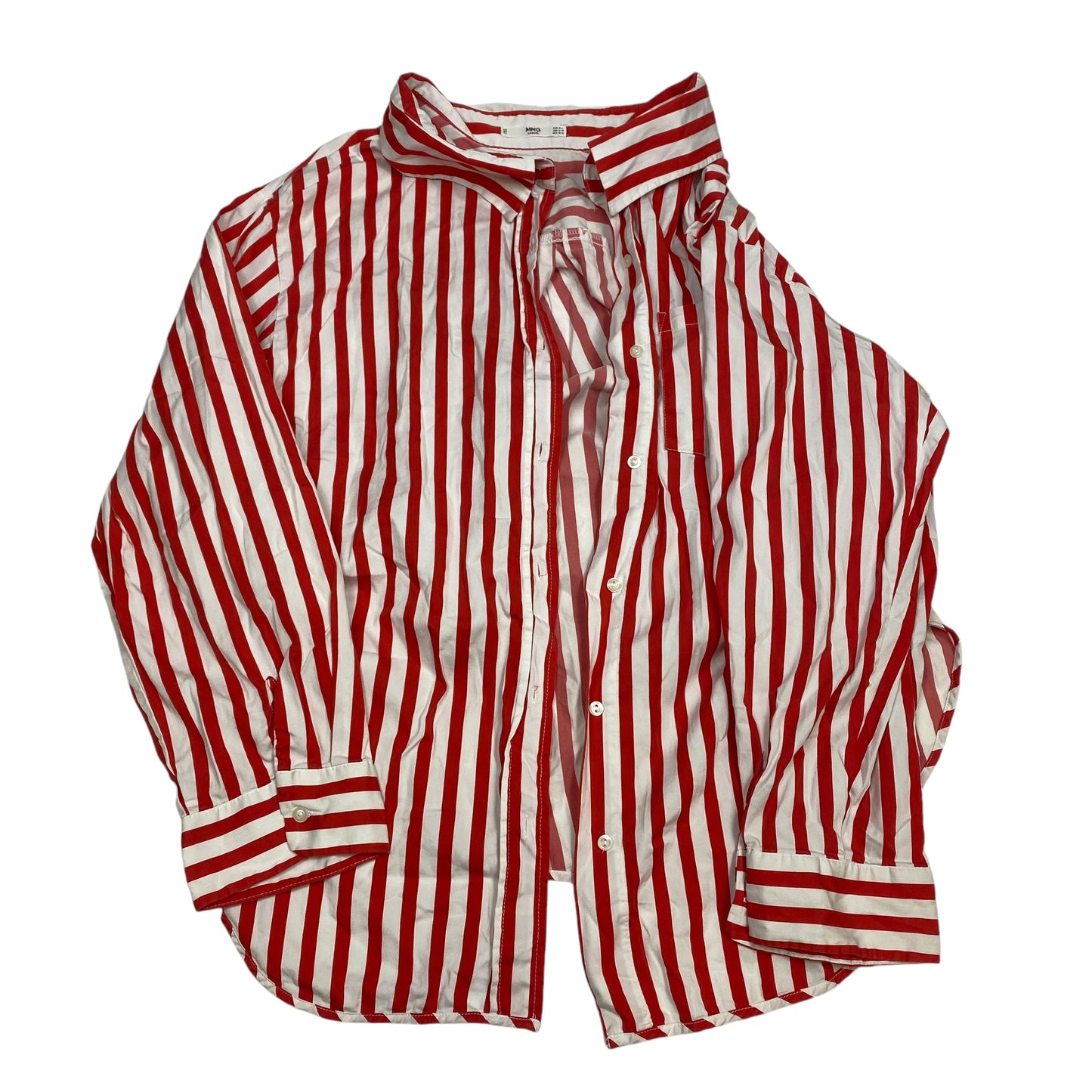 Top Long Sleeve By Mng In Red & White, Size: S