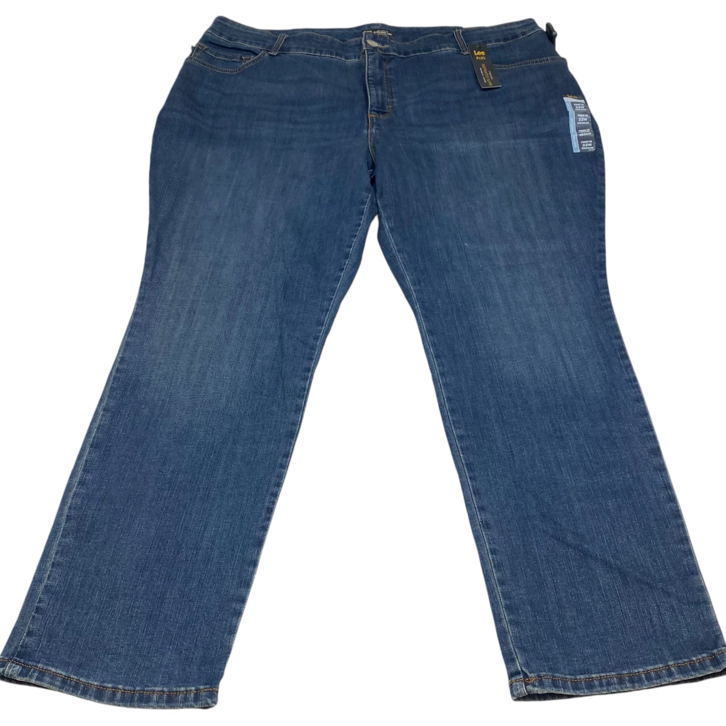 Jeans Straight By Lee In Blue Denim, Size: 22w