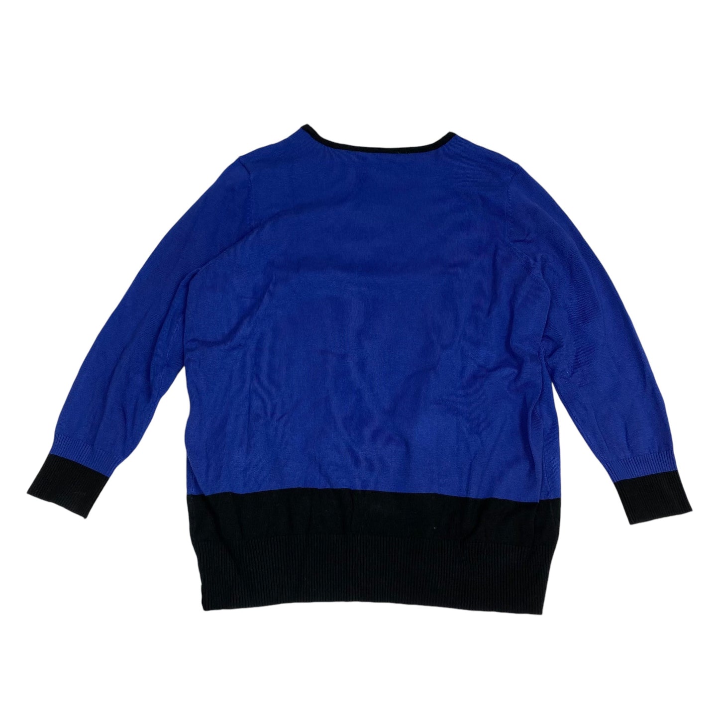 Top Long Sleeve By Valerie Stevens In Blue, Size: Xl