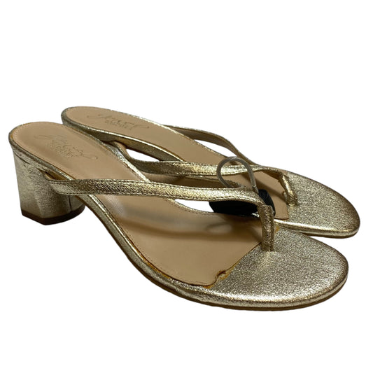 Sandals Designer By Badgley Mischka In Gold, Size: 7.5