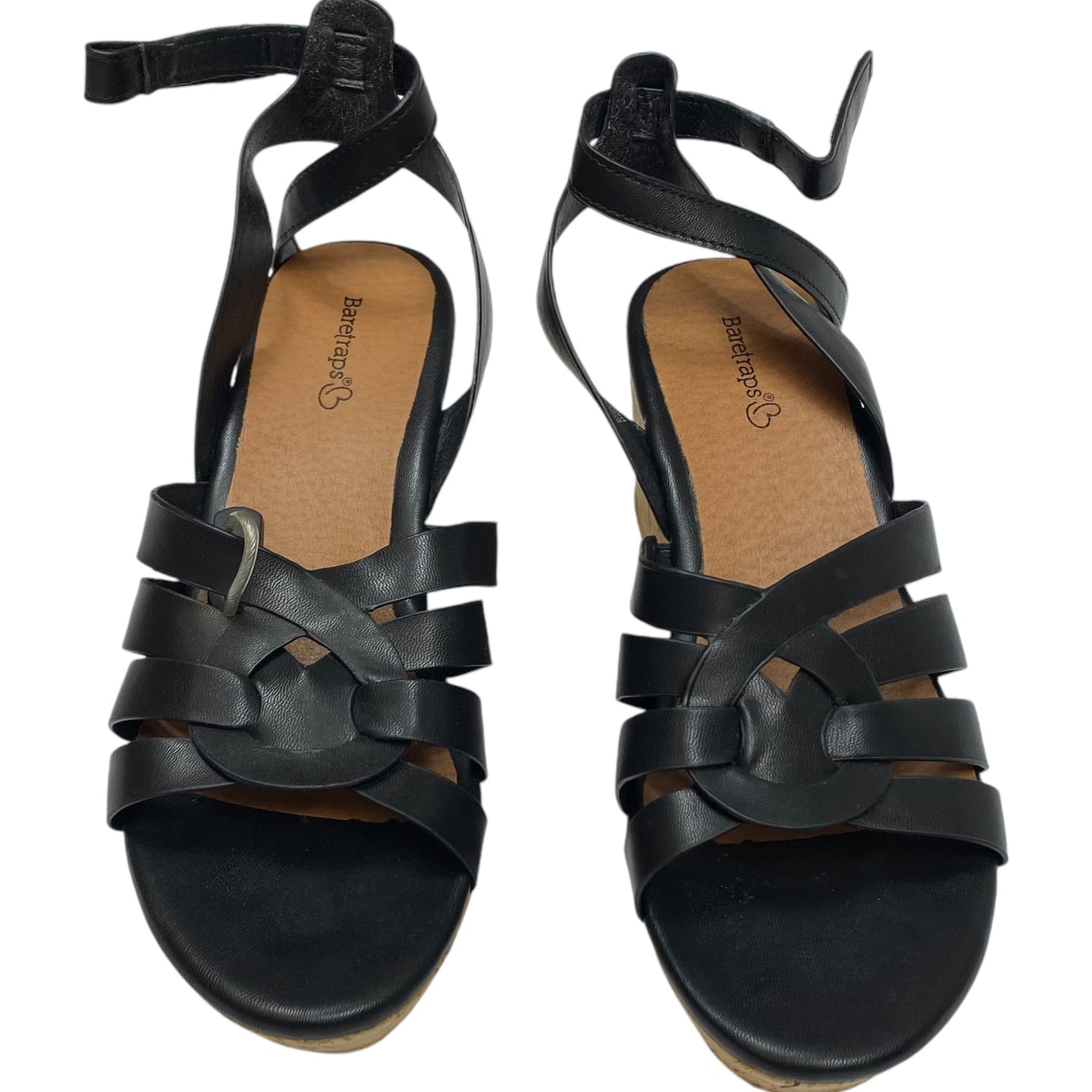 Sandals Heels Wedge By Bare Traps In Black, Size: 8.5