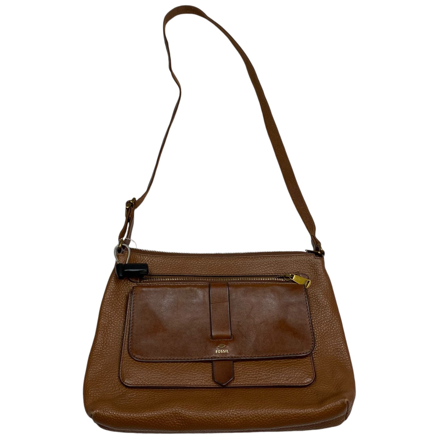 Crossbody Leather By Fossil, Size: Medium